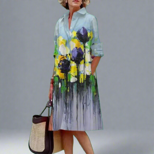 Quina | Handcrafted Premium Midi Dress with Polka Dots