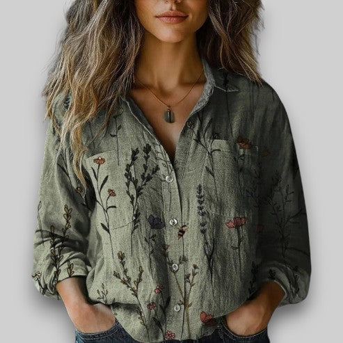 Amara | Vintage Floral Blouse for Women
