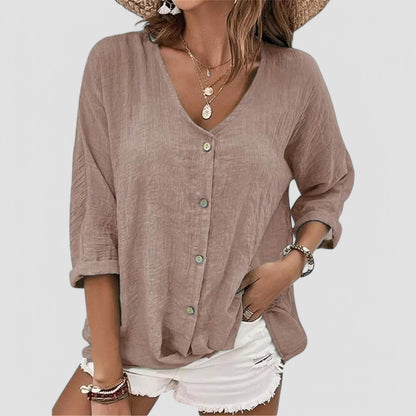 Elena | Handmade V-Neck Blouse