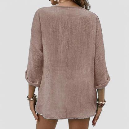 Elena | Handmade V-Neck Blouse