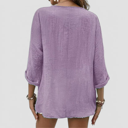 Elena | Handmade V-Neck Blouse