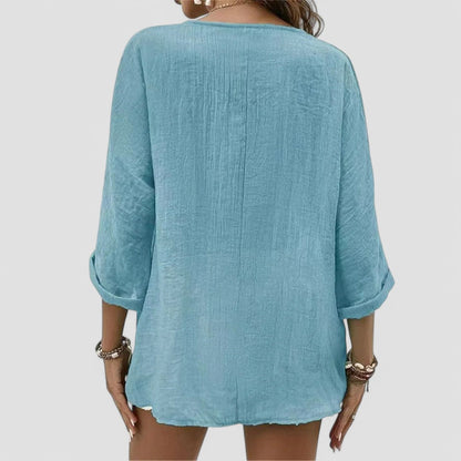 Elena | Handmade V-Neck Blouse