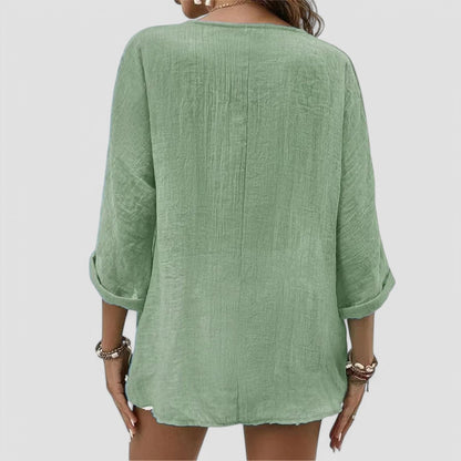 Elena | Handmade V-Neck Blouse