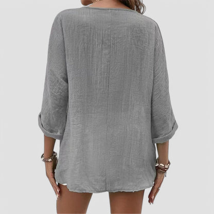 Elena | Handmade V-Neck Blouse